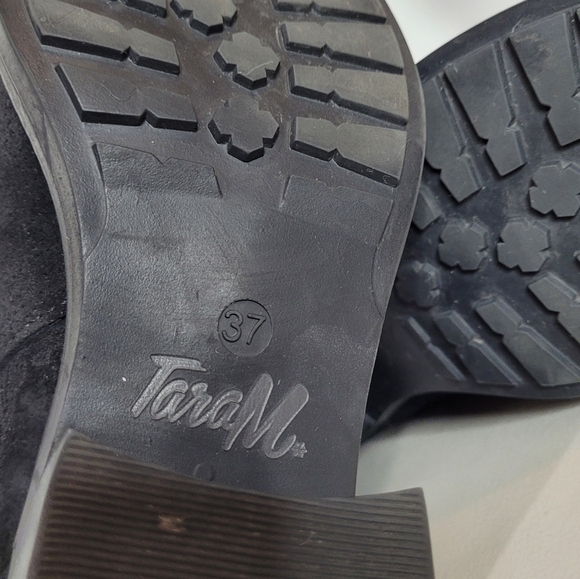 Tara M. Keegan Black Suede Leather Ankle Boots - Size 6 - 6.5 - Picture 12 of 15